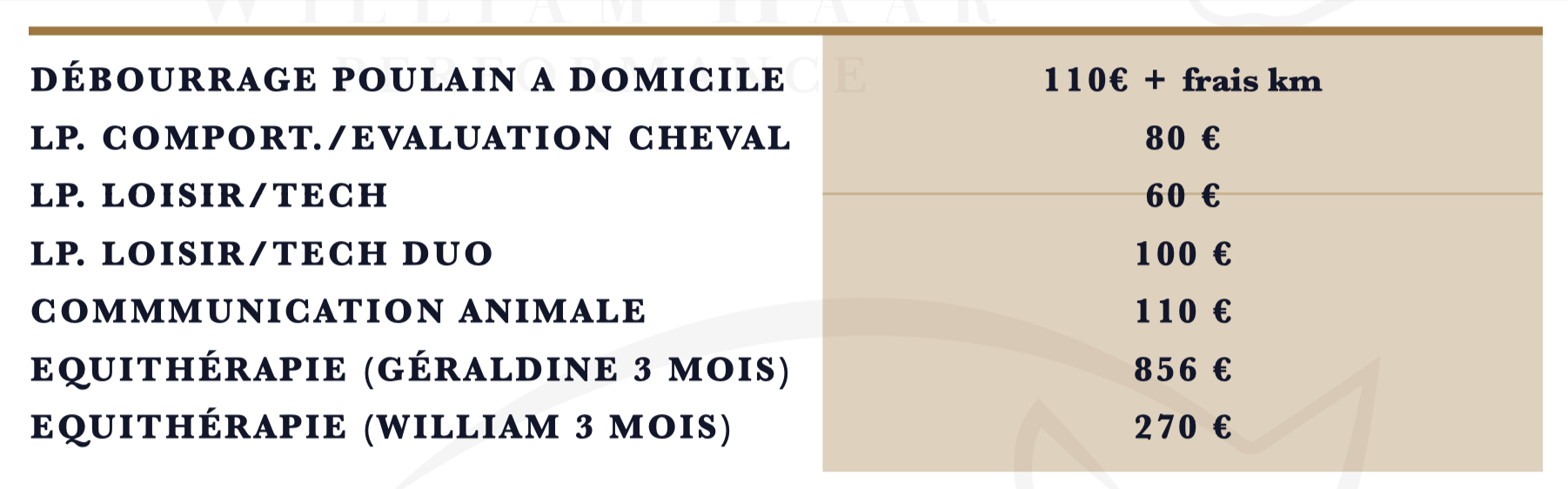 TARIF 2023_09 Travail hors pension
